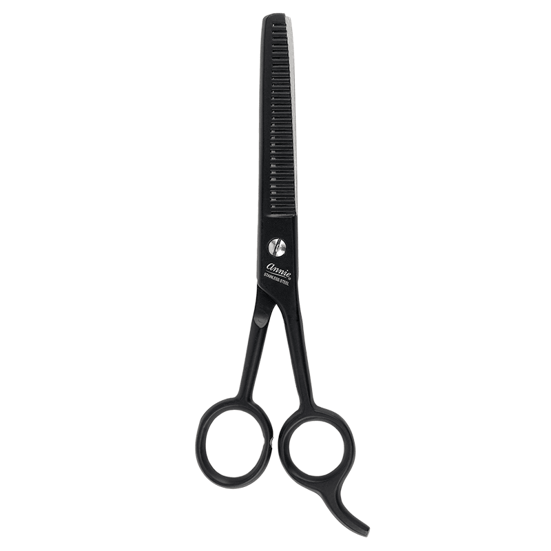 Annie Stainless Steel  Thinning Hair Shears 6.5 Inch Black Hair Shears Annie   
