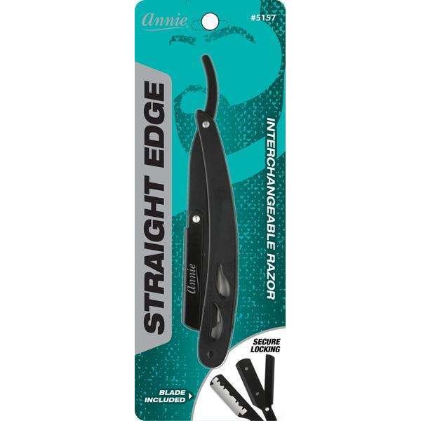 Annie Straight Edge Razor Matte Black Razors & Razor Blades Annie   