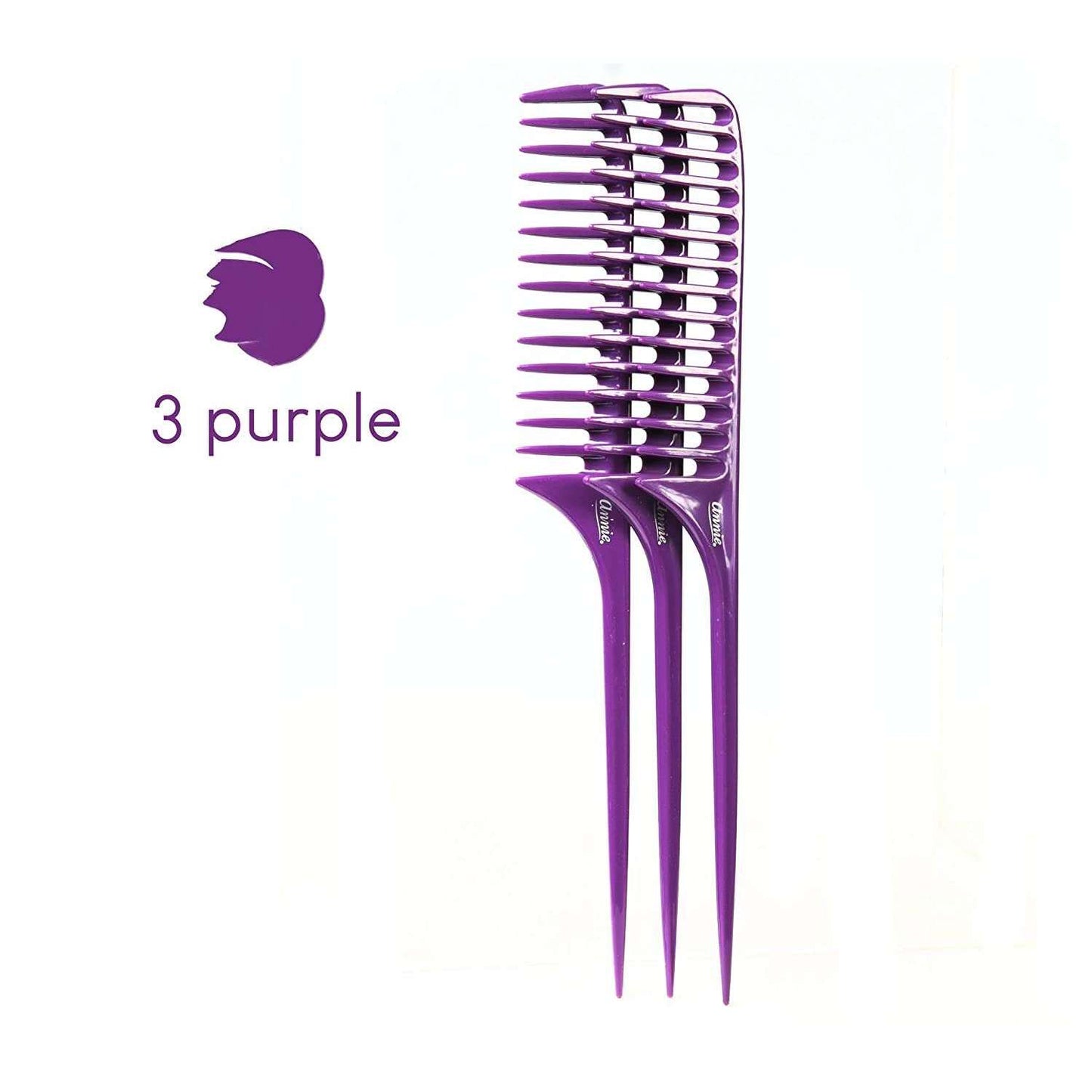 Annie Tail Comb Set L 12Ct Asst Color Combs Annie   