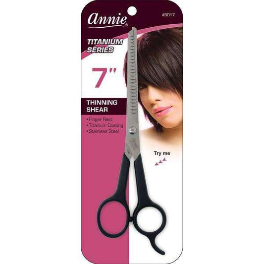 Annie Thinning Shears 7" Black 24 Teeth Hair Shears Annie   