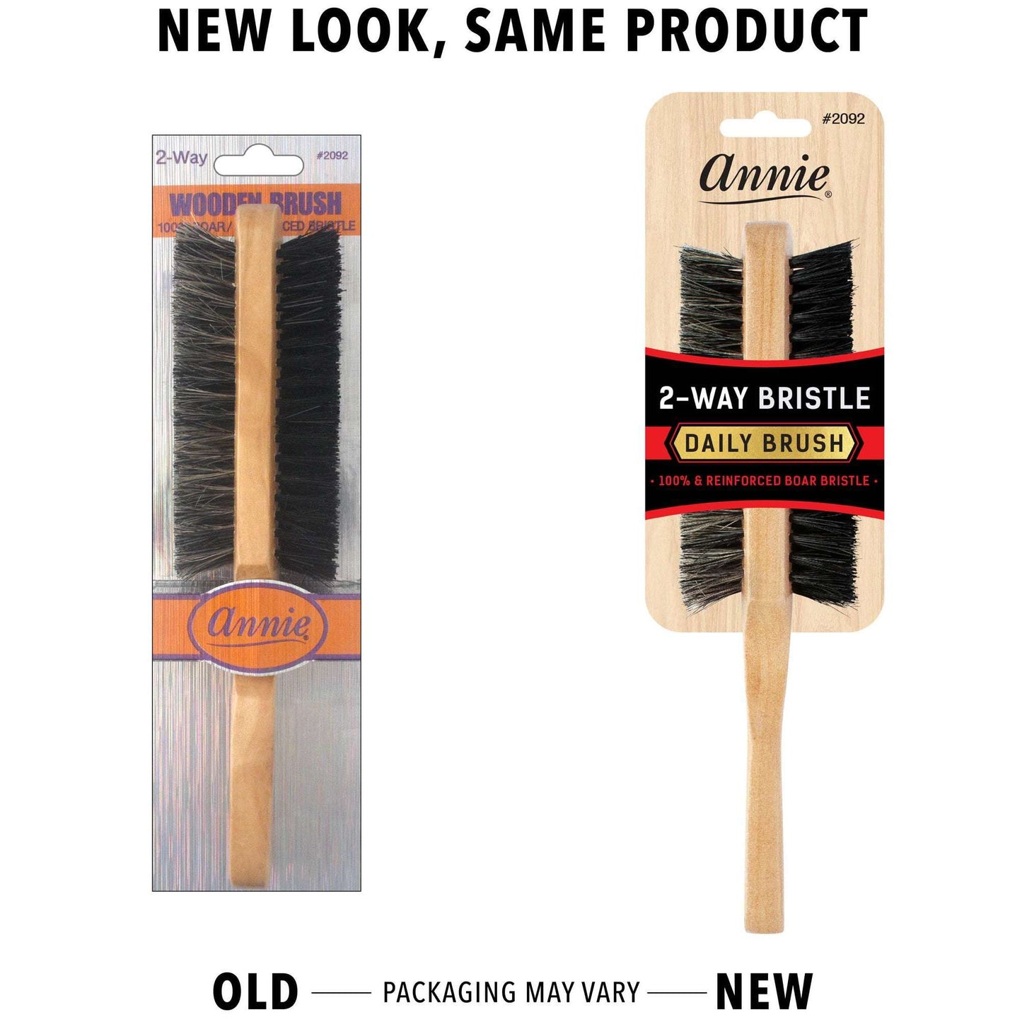 Annie Two Way Wooden Brush 5 Row Soft and Hard Brushes Annie   