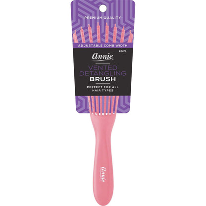 Annie Vented Detangler Brush 8 Row Asst. Color Brushes Annie Soft Pink  