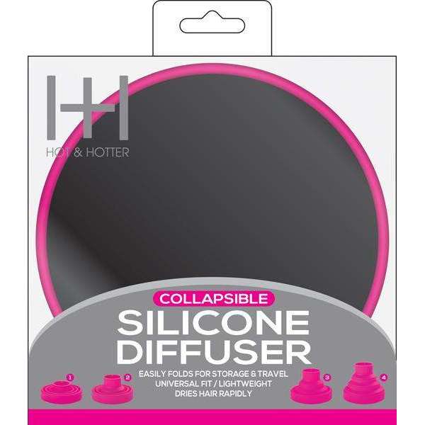 Hot & Hotter Collapsible Silicon Diffuser Pink Hair Dyer Accessory Hot & Hotter   