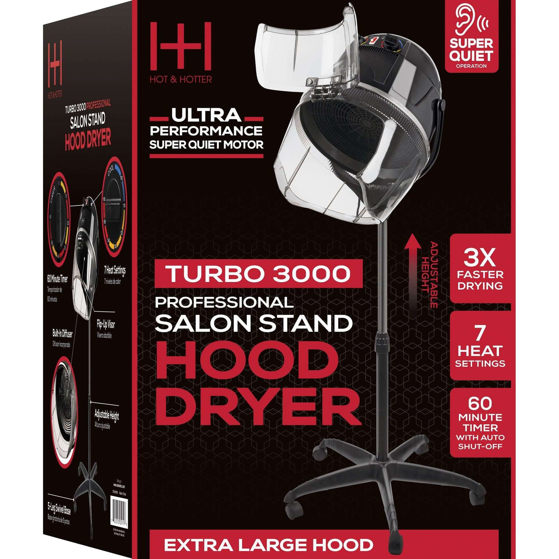 Hot & Hotter Turbo 3000 Professional Salon Hood Dryer Salon Dryer Hot & Hotter   