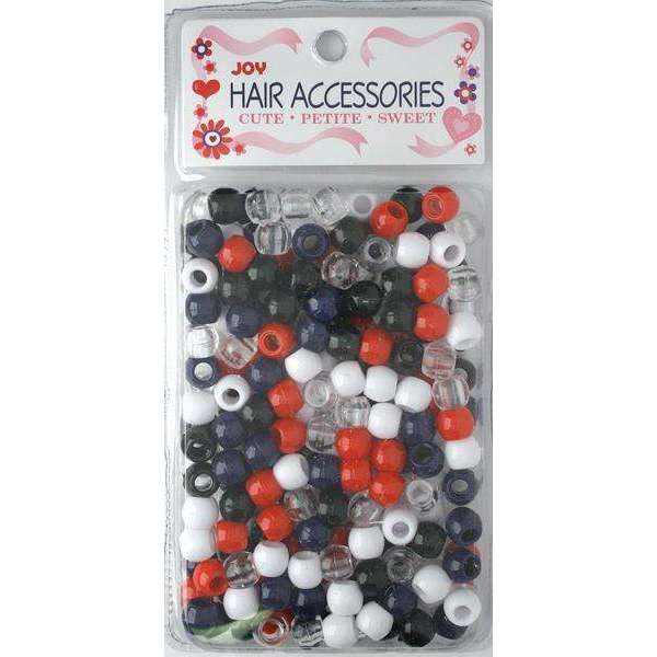 Joy Large Hair Beads 240Ct Black, White, & Red Beads Joy   