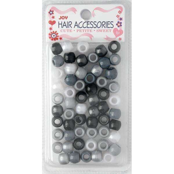 Joy Large Hair Beads 60Ct Asst Grey Beads Joy   
