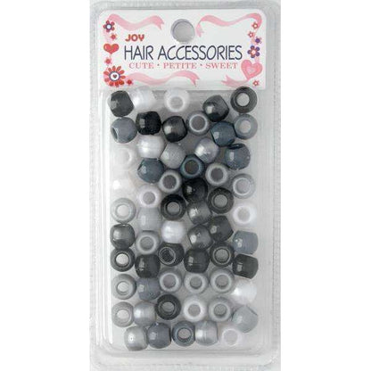 Joy Large Hair Beads 60Ct Asst Grey Beads Joy   