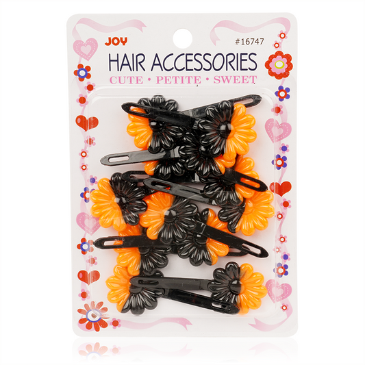 Joy Daisy Barrettes 12ct Black & Orange  Joy   