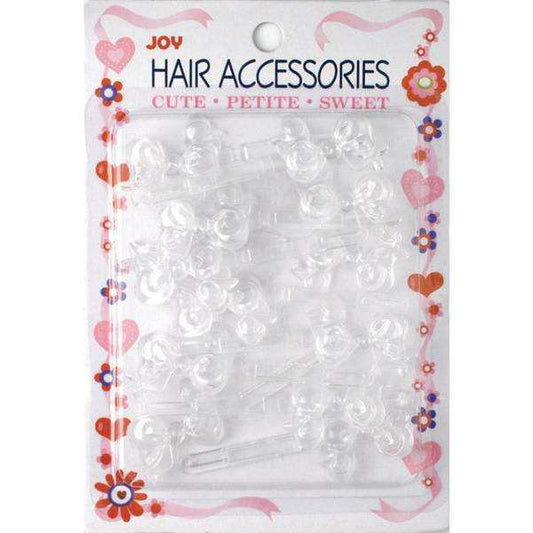 Joy Hair Barrettes 12ct Clear Ribbon II  Joy   