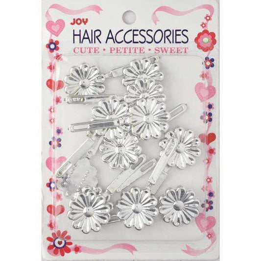 Joy Hair Barrettes Silver Daisy 12ct  Joy   