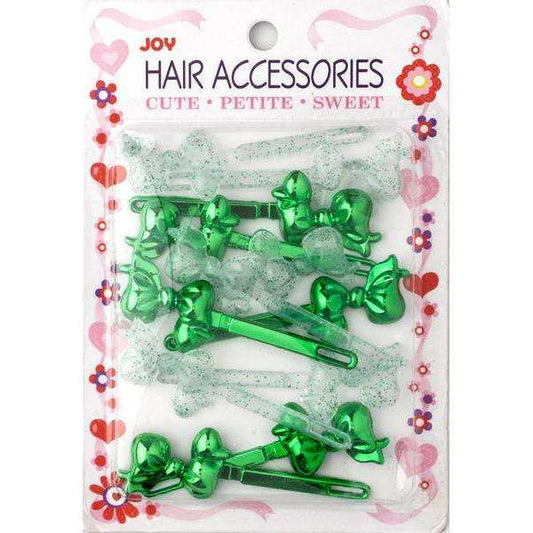 Joy Ribbon Barrette II 12ct Assorted Green  Joy   
