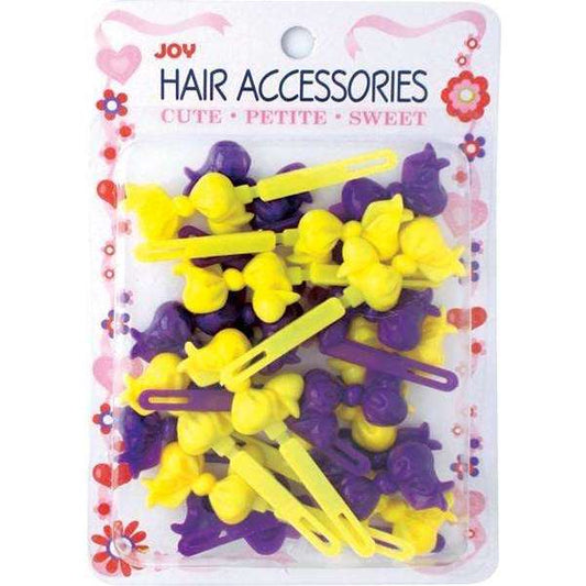 Joy Ribbon II Barrettes Yellow and Purple  Joy   