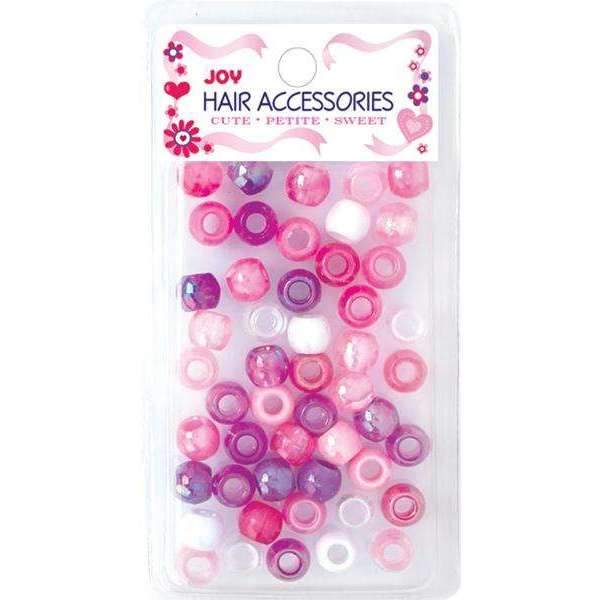 Joy Large Hair Beads 50Ct Asst Pink & Purple Glitter Beads Joy   