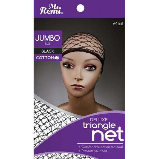 Ms. Remi Cotton Deluxe Triangle Net Jumbo Black Hair Nets Ms. Remi   