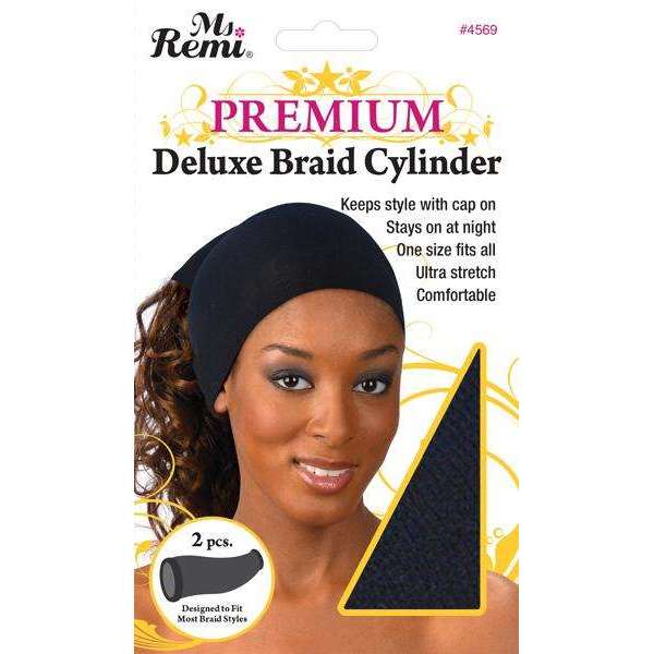 Ms. Remi Deluxe Braid Cylinder 2Pc Asst Color Bonnets Ms. Remi Black  