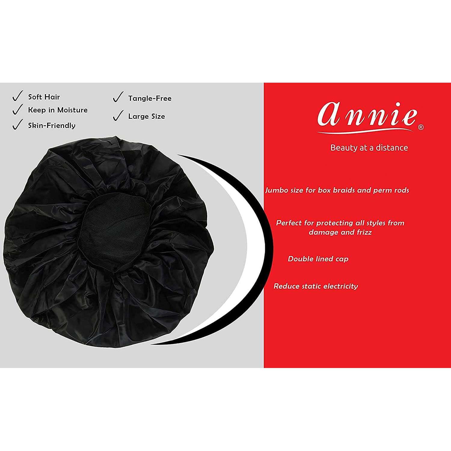 Ms. Remi Extra Jumbo Day and Night Cap Black Hair Care Wraps Ms. Remi   
