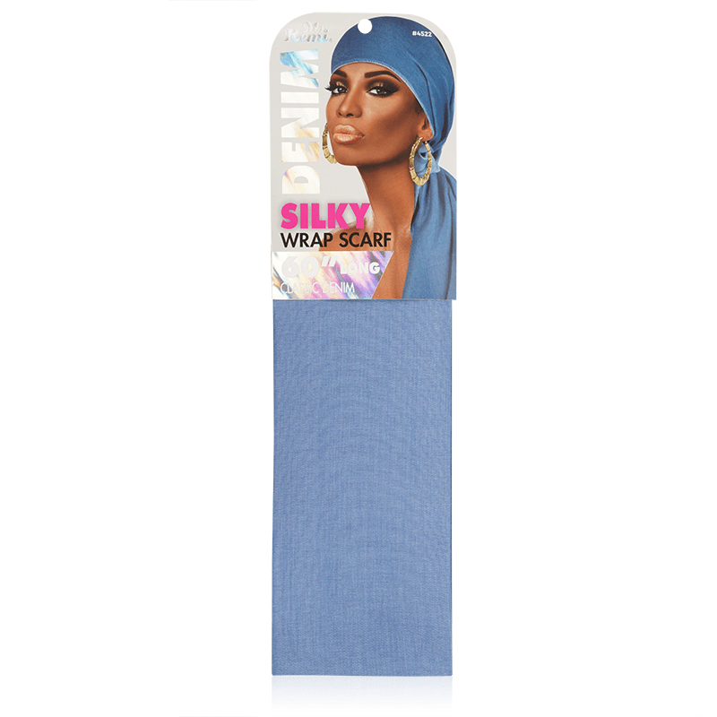 Ms. Remi Denim Silky Wrap Scarf 60" Long Scarves Ms. Remi Classic Denim  
