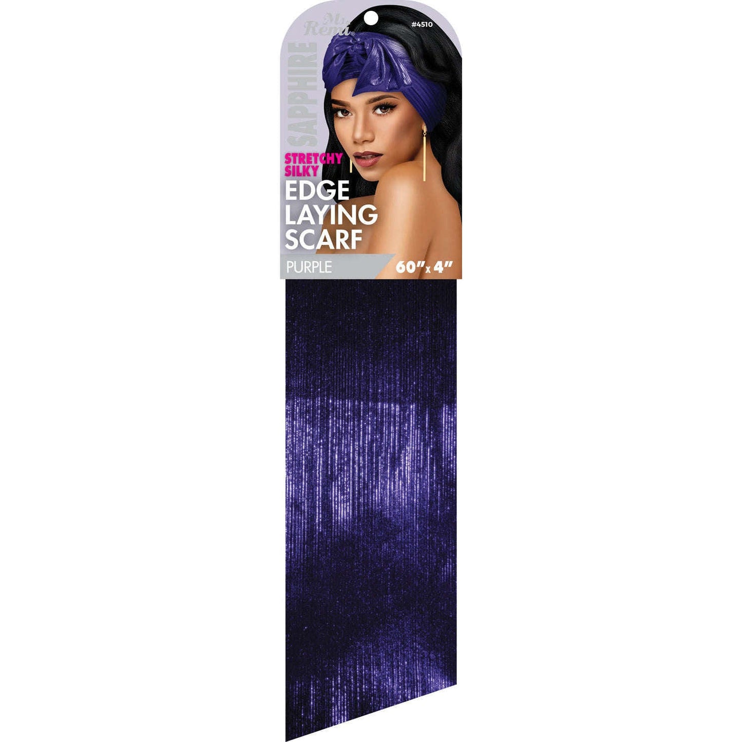 Ms. Remi Denim Stretchy Silky Edge Laying Scarf 60" Long Scarves Ms. Remi Purple  