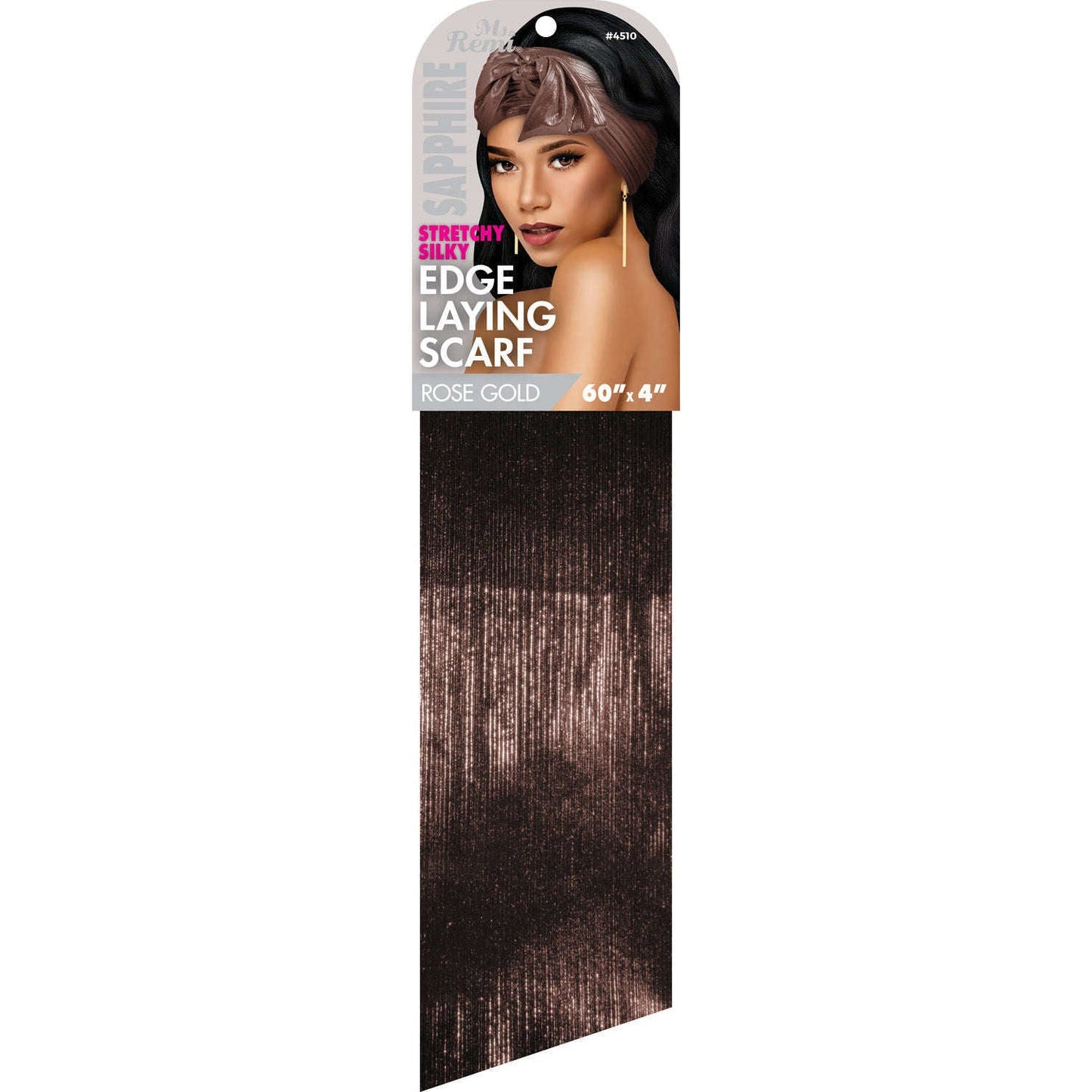 Ms. Remi Denim Stretchy Silky Edge Laying Scarf 60" Long Scarves Ms. Remi Rose Gold  
