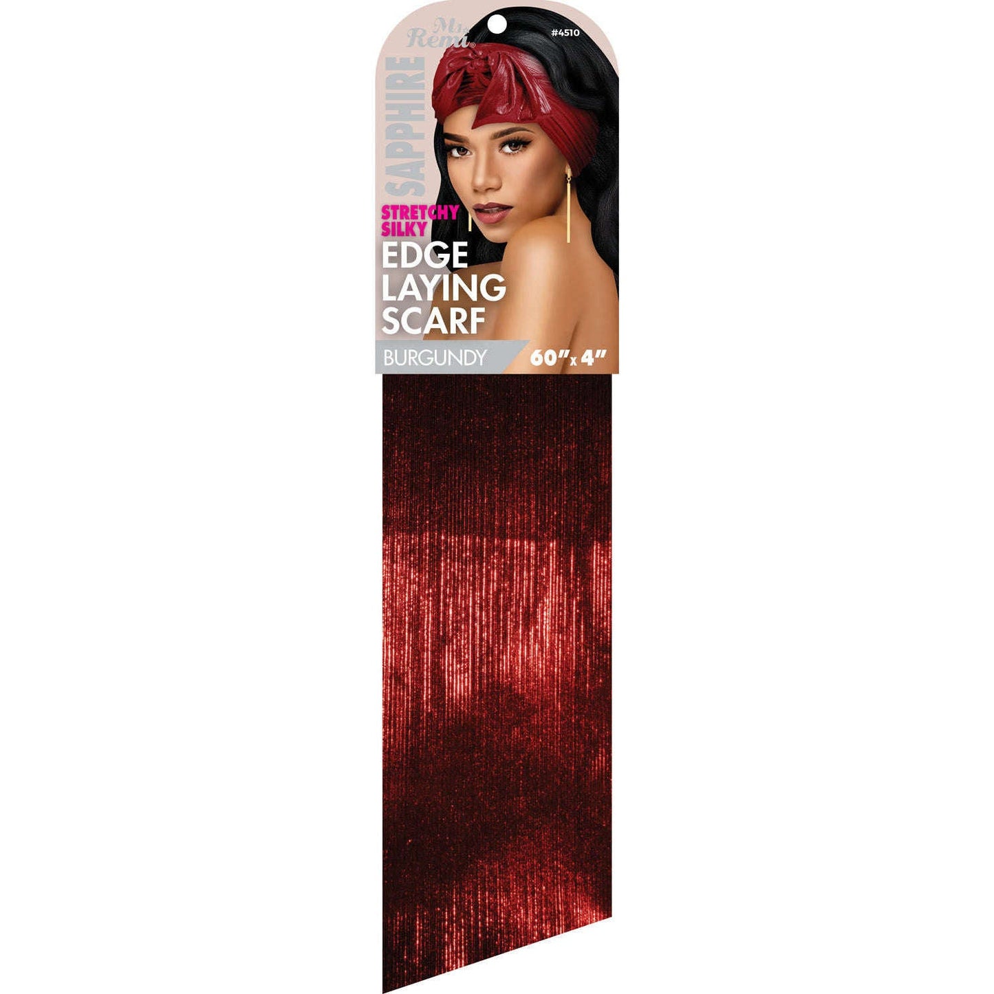 Ms. Remi Denim Stretchy Silky Edge Laying Scarf 60" Long Scarves Ms. Remi Burgundy  