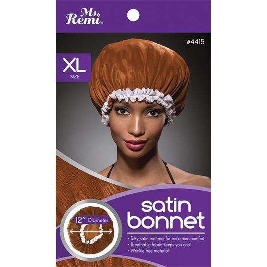 Ms. Remi Satin Bonnet Xl Asst Color Bonnets Ms. Remi Brown  