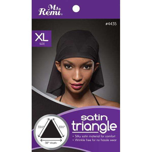 Ms. Remi Satin Triangle Xl Black Scarves Ms. Remi   