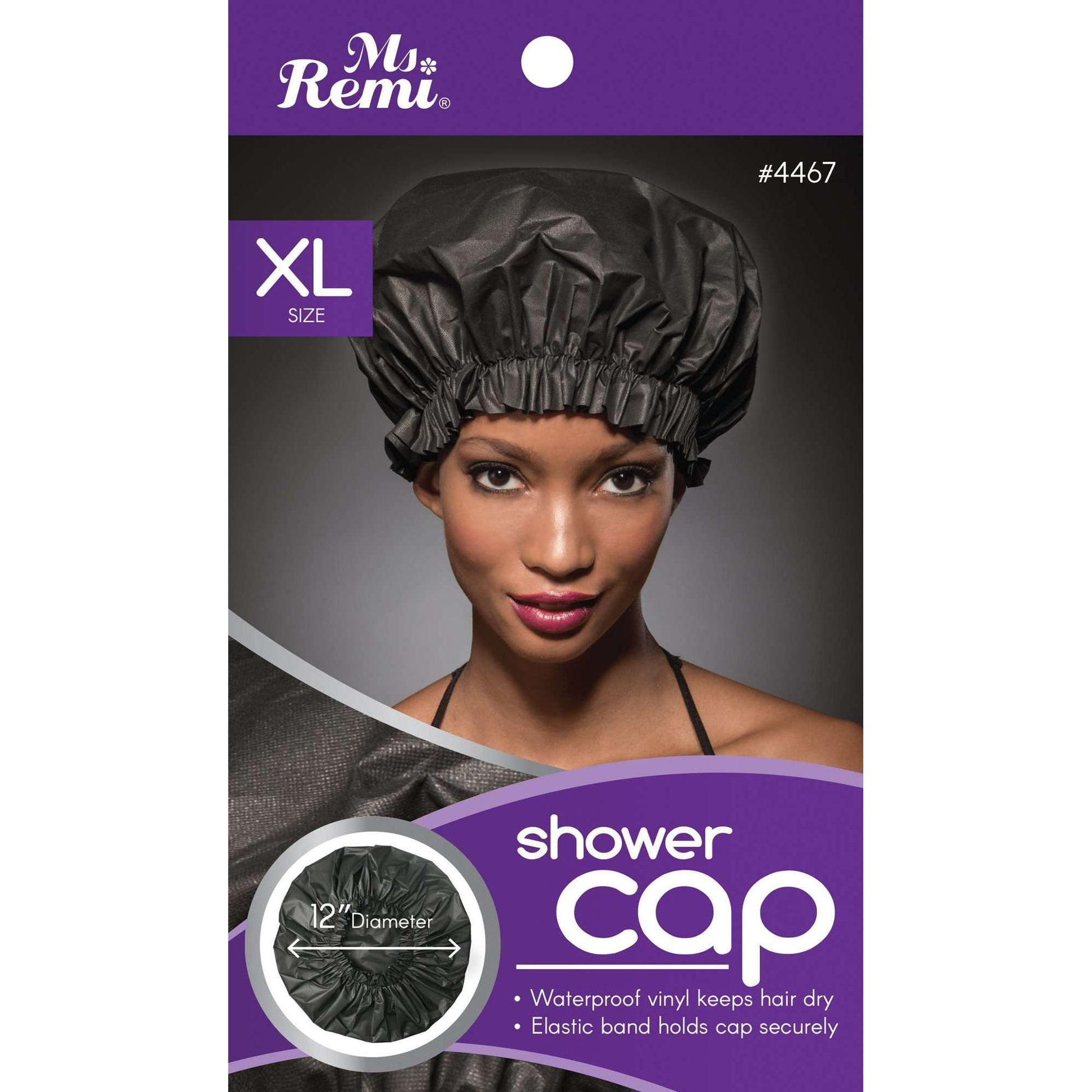 Ms. Remi Shower Cap Xl Black Bonnets Ms. Remi   