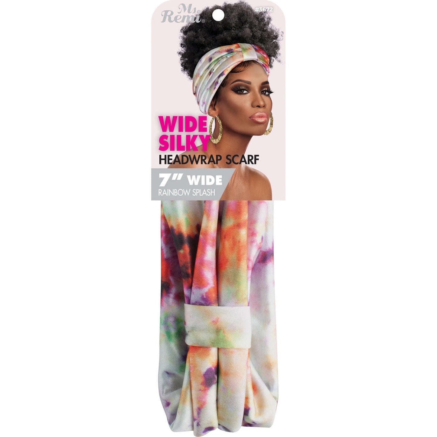 Ms. Remi Wide Silky Headwrap Scarf Assorted Scarves Ms. Remi Rainbow Splash  
