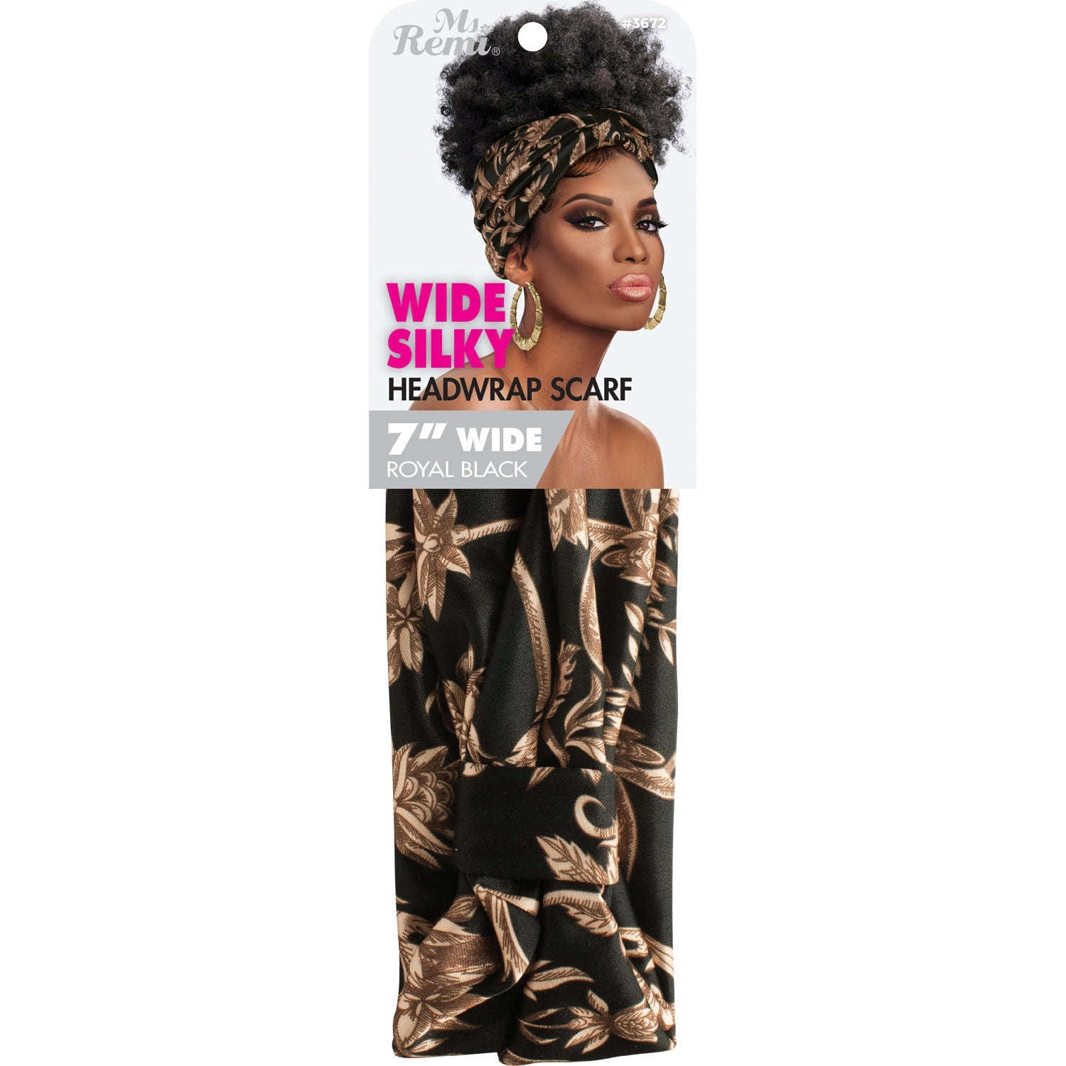 Ms. Remi Wide Silky Headwrap Scarf Assorted Scarves Ms. Remi Royal Black  