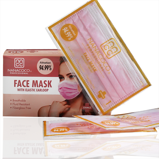 Pink Face Masks Individually Wrapped 50ct Soft Pink  Nanacoco Professional   
