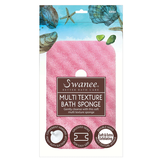 Swanee Rectangle Multi Texture Bath Sponge with Suction Cup  Swanee   